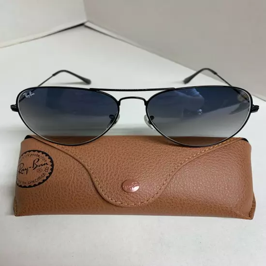 Ray-Ban Aviator Sunglasses RB3025 58m Black Frame & Blue Gradient Lenses 002/3F