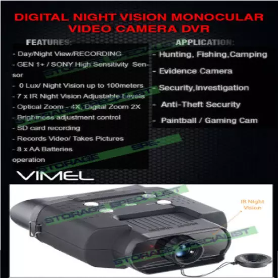 Night Vision Monocular Digital Camera Goggles Binoculars Hunting NV Security 16G