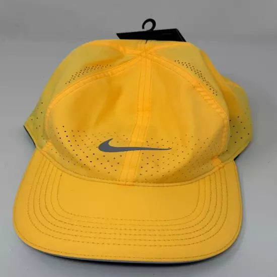 Nike Featherlight Dri-Fit Running Hat Cap Strapback Yellow DC3598-848 Adult