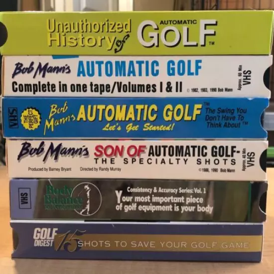 Lot of 6 Golf Sports Instructional VHS Bob Mann Golf Digest Body Balance 