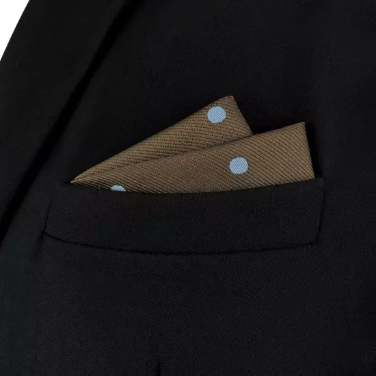 S&W SHLAX&WING Necktie Set for Men Brown with Blue Dots for Suits Elegant 63"