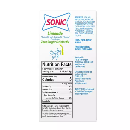 4 BOXES Sugar Free SONIC LIMEADE * Diet To Go Drink Mix 24 Servings TOTAL, USA