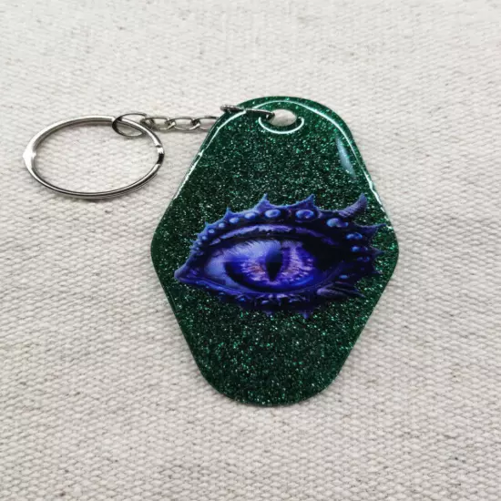 Dragon Purple Eye Green Glitter Rhombus Resin Dream Fantasy Mystical