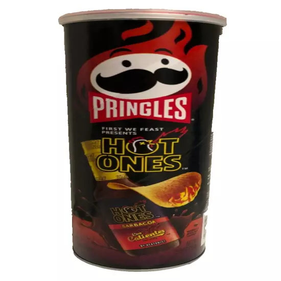 NEW PRINGLES HOT ONES BARBACOA FLAVOR POTATO CRISPS CHIPS 5.5 OZ (158g) CAN BUY