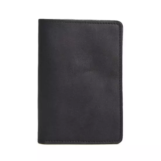 K018 Vintage Leather Passport Holder(Black Napa)