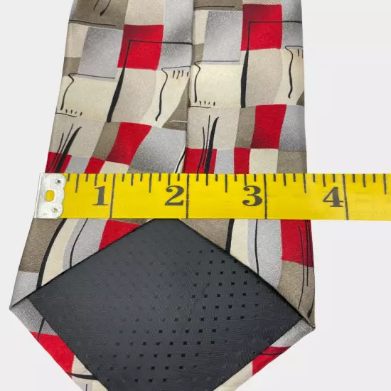 Umberto Bossi Milano Geometric Abstract Italy Necktie Silk Tie Men's 3.5" x 59"