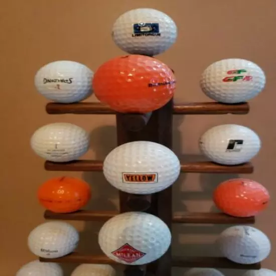 Unique Handcrafted Golf Ball Tree. Vintage Advertisement Golf Balls.