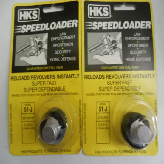 HKS Speedloader; 51-J; For 6-shot S&W 51, J Frame Only; 2 Pack; 22 MRF