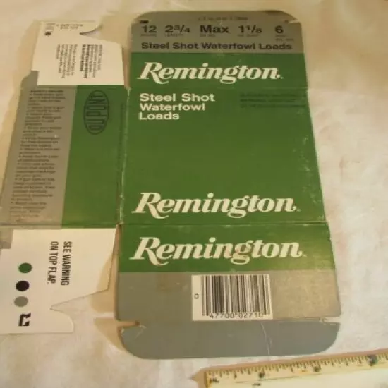 VINTAGE GREEN REMINGTON STELL SHOT WATERFOWL LOADS CARTRIDGE SHELLS Box Empty