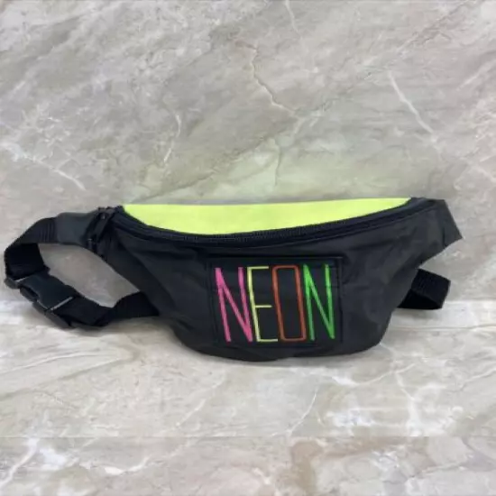 Vintage 1990's Neon Yellow & Black Fanny Pack Waist Purse