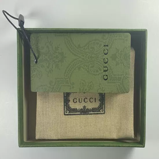 Gucci Black Leather Kingsnake Card Holder Wallet NWT