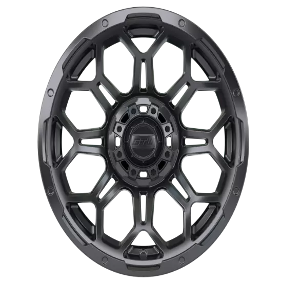 Set of 4 GTW 14" Bravo Matte Black Golf Cart Wheels on 23" A/T Tires