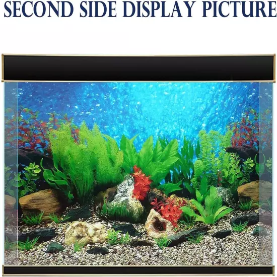 ELEBOX New 20" x 48" Fish Tank Background 2 Sided River Bed H:19.5"x L:48", A 