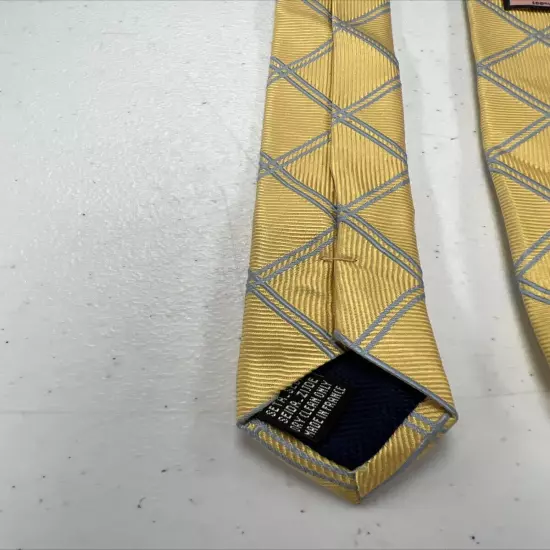 Thomas Pink Men's Yellow Argyle Silk Neck Tie $195