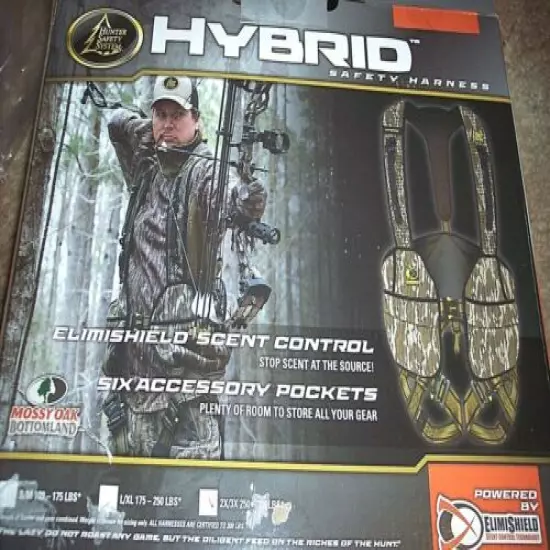 Mens 2X-3X Hybrid Safety Harness Mossy Oak Camo Tree Stand Harness Scent Control