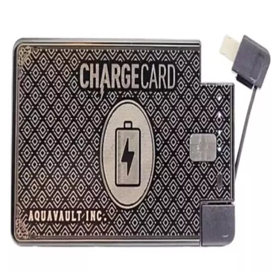 AquaVault ChargeCard Portable Power Bank Phone Charger - charge card - silver