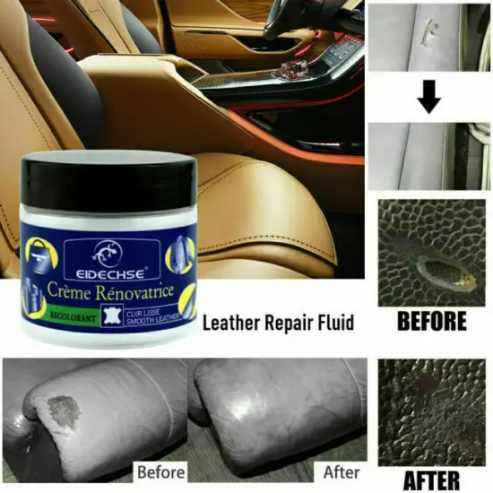 Leather Repair Cream Car Seat Sofa Dye Recolor Restorer Repair Renew Paste Kit