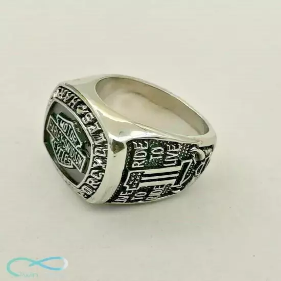 Ring of Harley Davidson Motor Cycles Badass Silver Handmade