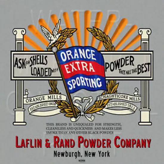 Reproduction Vintage Orange Sporting Powder Laflin & Rand Powder Co Canvas Print