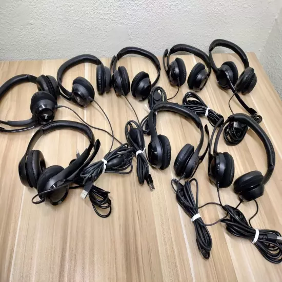 (LOT OF 8) Logitech ClearChat Comfort USB Headset (A00146) (881-000465)