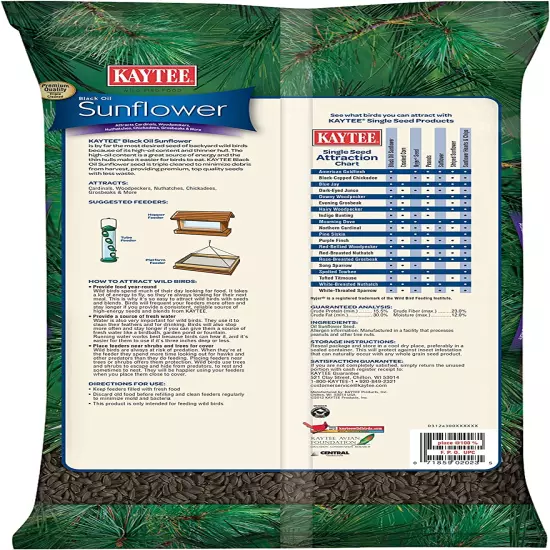 Wild Bird Black Oil Sunflower Food, 5 Pounds