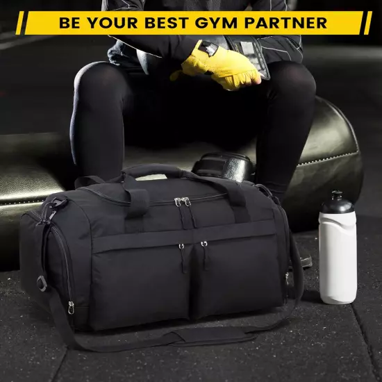 Gym Bag for Men - 21 Inches Duffle Bag Women Lightweight Duffel Bag with Wet Poc