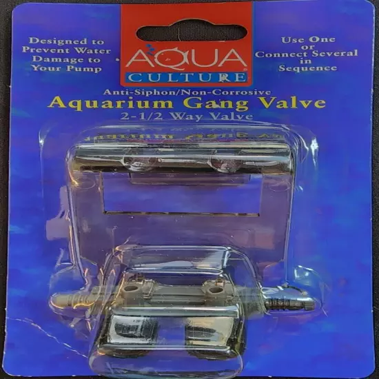 Aqua Culture Aquarium Gang Valve 2-1/2 Way Valve New Sealed Package Fishtank