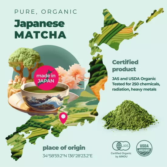 1st Harvest Ceremonial/Culinary Grade Matcha Green Tea Powder, made in Japan