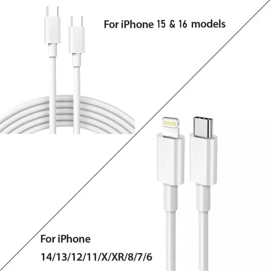 Original USB-C Fast Charger For iPhone 16 15 14 13 12 11 Pro Max XS Type C Cable