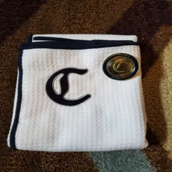 Callaway Ball Marker & White Microfiber Towel Club Callaway Logo EXTREMELY RARE