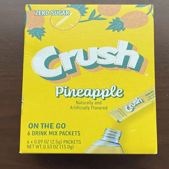 Crush Pineapple Sugar Free Water Enhancer Beverage mix new