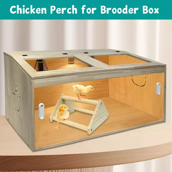 Nalwort Chicken Perch, Wooden Chick Jungle Gym for Chicken Brooder Box, Solid...