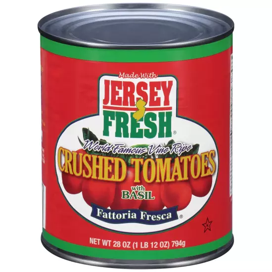 Jersey Fresh Crushed Tomatoes with Basil Fattoria Fresca 28 Ounce Pack of 12