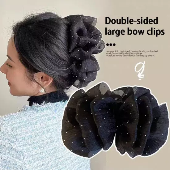 Women Bow Bubble Clip Hair Claw Elegant Large Hair Clips Clamp Access2024 N5Y9