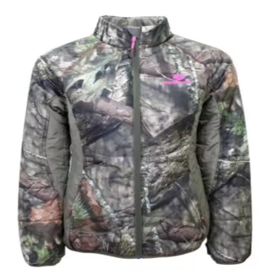 Mossy Oak Hunting Women Camouflage Insulated Full Zip Jacket Accents Country New