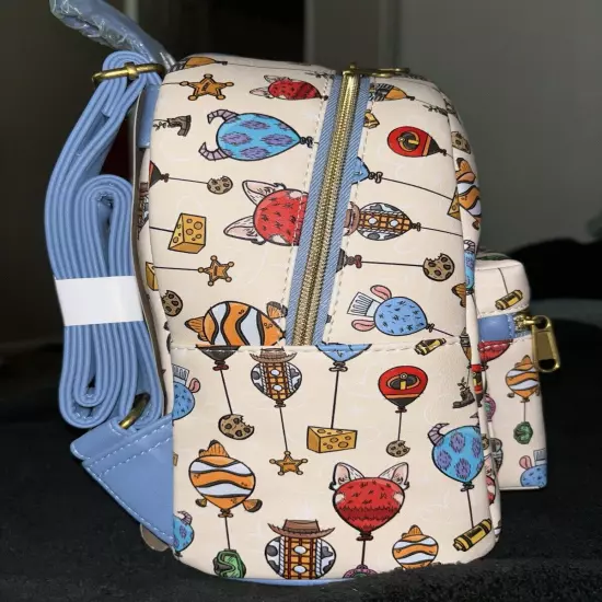 LOUNGEFLY DISNEY PIXAR BALLOONS AOP MINI BACKPACK~ WITH TAGS~ BRAND NEW~