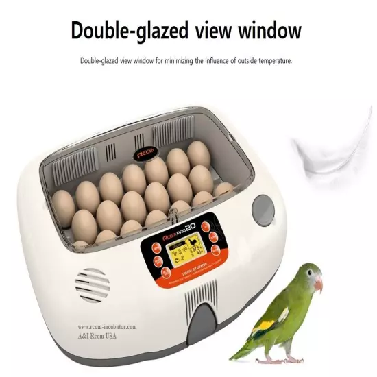 Rcom PX-20 Pro 20 Avian Incubator - Fully Automatic - Egg Incubator - Warranty