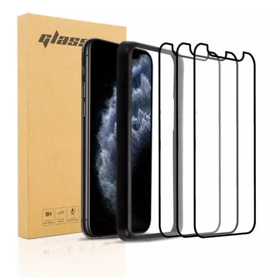 3x Fullcover Tempered Glass for Apple iPhone 11 PRO MAX Protection Installation