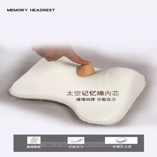 Pu Leather And Fabric Car Headrest Pillow Universal Comfortable Neck Pillows