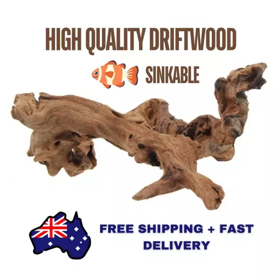 4 SIZES Aquarium Sinkable Driftwood Fish Tank Decoration High Quality Wood