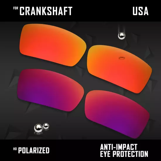 Anti Scratch Polarized Replacement Lenses for-Oakley Crankshaft OO9239 Options