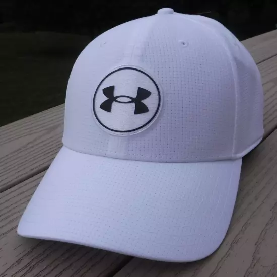 NWT UNDER ARMOUR ArmourVent "Golf37" Mens Flex Fitted Hat-XL/XXL Ret@$30 WHITE