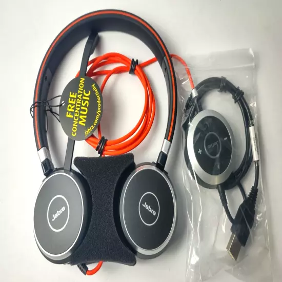 Jabra Evolve 40 Stereo USB Headset Model: 6399-823-109 with ENC010 Adapter