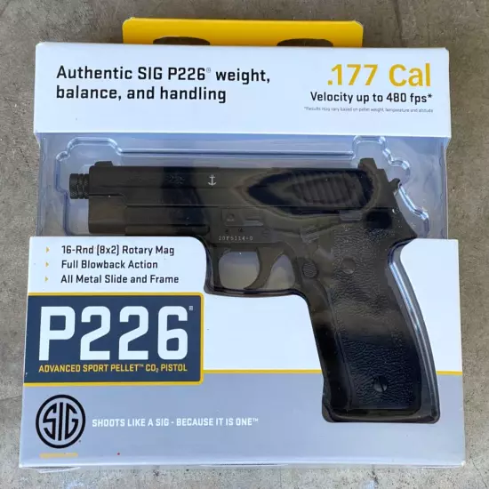 Authentic Sig P226 CO2 Pellet Pistol 480fps .177cal - BLK New Unopened Box