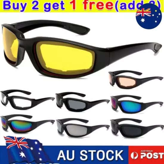 Motorcycle Glasses Riding Wind Resistant Pad Comfortable Jetski Windproof AU