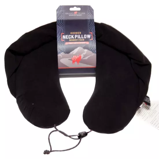 Grand Trunk Hooded Travel Pillow Memory Foam Sleeper Neck Head Support Flying