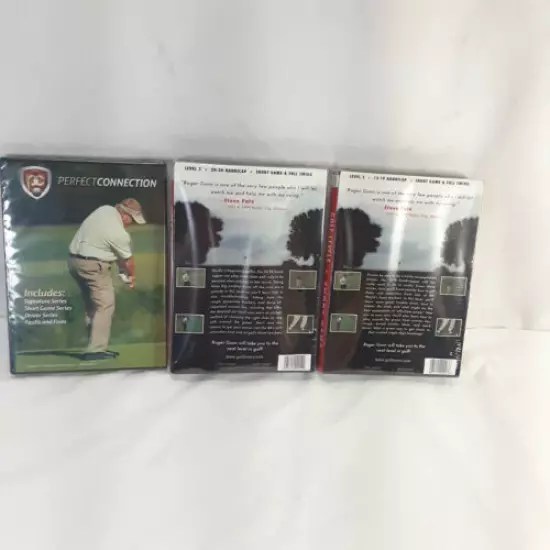 Lot of 3 Golf DVDs Golf Levels 2 & 3 & Perfect Connection Swing 4 DVD Package