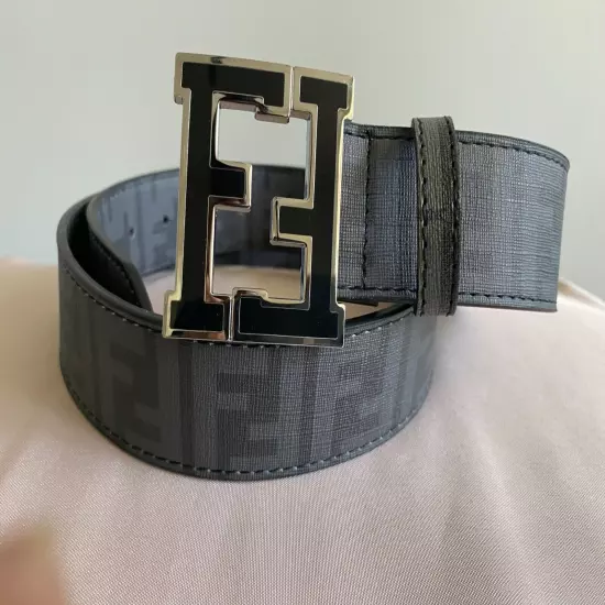  Fendi Belt Zucca Charcoal Gray size 30-32