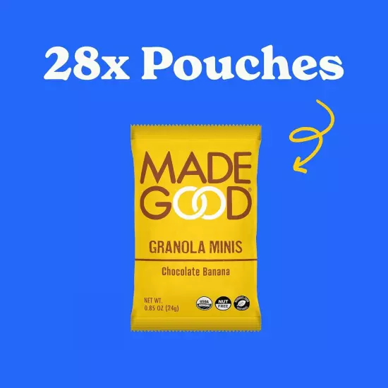 MadeGood Chocolate Banana Granola Minis, 28 Count, Organic and Delicious... 