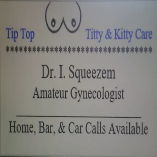 (15 Pack) Funny Joke Business Cards, Tip Top Titty & Kitty Care, Dr. I. Squeezem